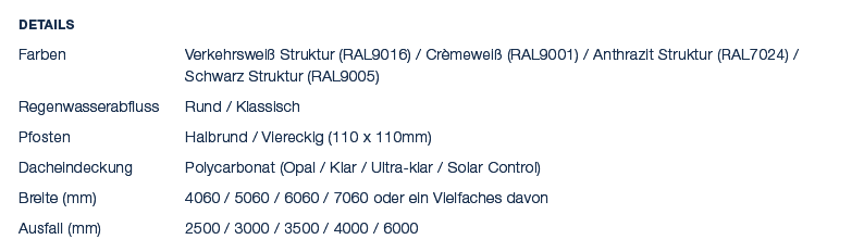 Details Farben Verkehrswei Struktur (RAL9016) / Cr mewei  (RAL9001) / Anthrazit Struktur (RAL7024) / Schwarz Struktu...