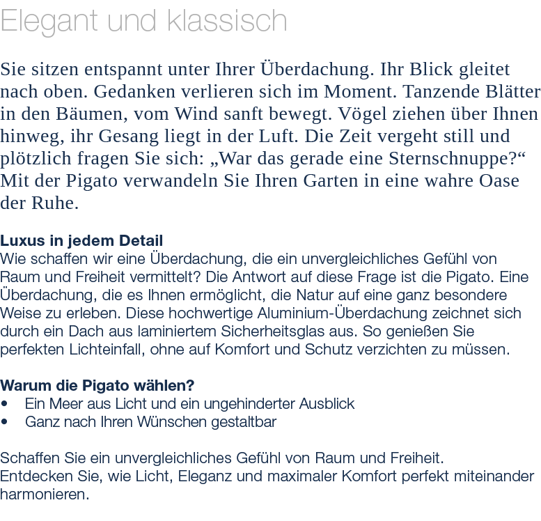 Elegant und klassisch Sie sitzen entspannt unter Ihrer berdachung. Ihr Blick gleitet nach oben. Gedanken verlieren s...