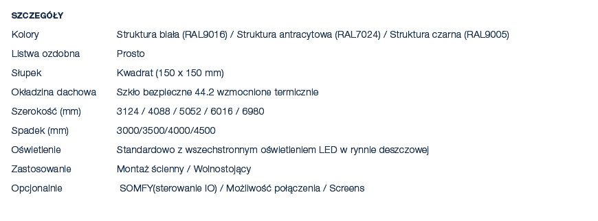 Szczeg y Kolory Struktura bia a (RAL9016) / Struktura antracytowa (RAL7024) / Struktura czarna (RAL9005) Listwa ozdo...