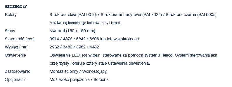 Szczeg y Kolory Struktura bia a (RAL9016) / Struktura antracytowa (RAL7024) / Struktura czarna (RAL9005) Mo liwe s  ...