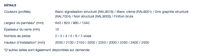 D tails Couleurs (profil s) Blanc signalisation structur (RAL9016) / Blanc cr me (RAL9001) / Gris graphite structur ...