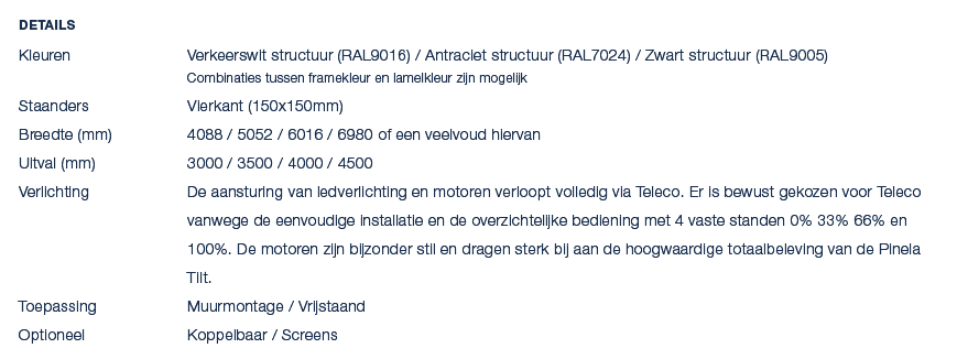Details Kleuren Verkeerswit structuur (RAL9016) / Antraciet structuur (RAL7024) / Zwart structuur (RAL9005) Combinati...