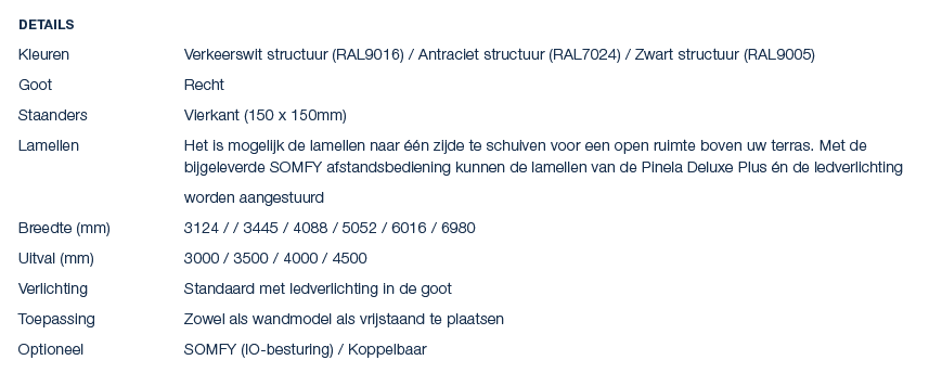 Details Kleuren Verkeerswit structuur (RAL9016) / Antraciet structuur (RAL7024) / Zwart structuur (RAL9005) Goot Rech...