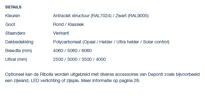 Details Kleuren Antraciet structuur (RAL7024) / Zwart (RAL9005) Goot Rond / Klassiek Staanders Vierkant Dakbedekking ...