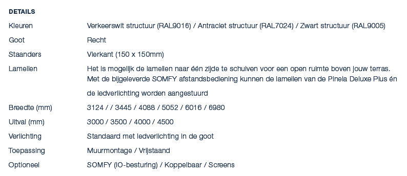 Details Kleuren Verkeerswit structuur (RAL9016) / Antraciet structuur (RAL7024) / Zwart structuur (RAL9005) Goot Rech...