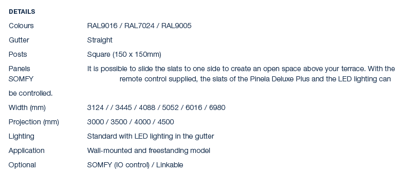 Details Colours RAL9016 / RAL7024 / RAL9005 Gutter Straight Posts Square (150 x 150mm) Panels It is possible to slide...