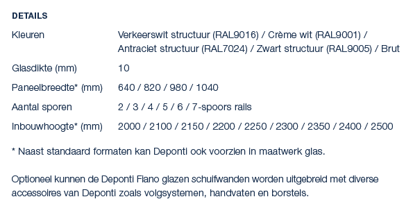 Details Kleuren Verkeerswit structuur (RAL9016) / Cr me wit (RAL9001) / Antraciet structuur (RAL7024) / Zwart structu...