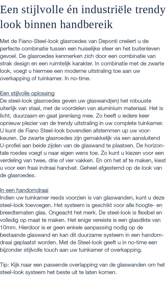 Een stijlvolle n industri le trendy look binnen handbereik Met de Fiano Steel look glasroedes van Deponti cre ert u ...